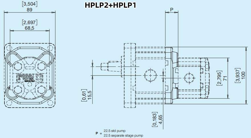 Bondioli＆Pavesi邦貝HPLP2+HPLP1多級(jí)齒輪泵尺寸